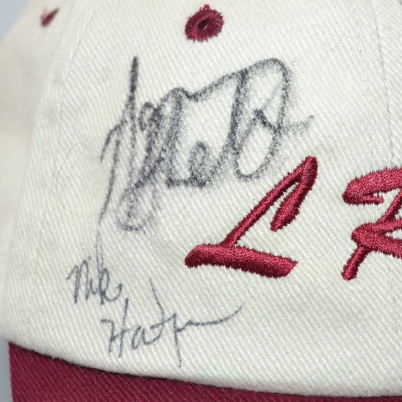 Vintage 90's Signed Lonesome River Band Folk Bluegrass Canvas Ball Cap Hat - Picture 2 of 9